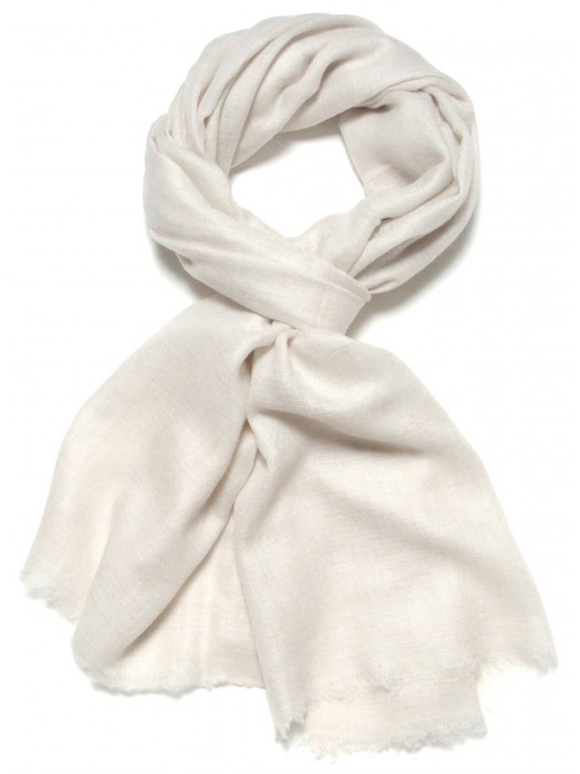Genuine chalk white pashmina 100 cashmere