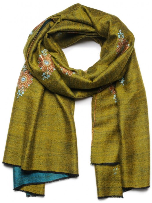 FLORAL PASHMINA CASHMERE SCARF WRAP REVERSIBLE COLOR BLACK WHITE EVERYDAY WEAR