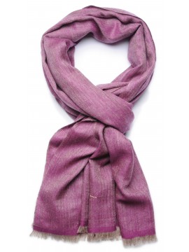 ROBIN VIOLET, étole Pashmina 100% cachemire tissage chevrons