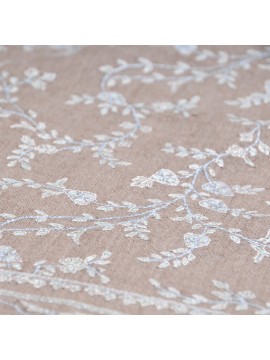 IDA BEIGE, handgeborduurde 100% cashmere pashmina sjaal