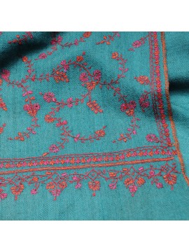 JULIA GREEN, real pashmina 100% cashmere natural with full handmade embroideries