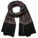 DALIA BLACK, real embroidered pashmina shawl 100% cashmere