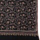 DALIA NOIR, châle véritable Pashmina 100% cachemire brodé main