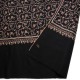 DALIA NOIR, châle véritable Pashmina 100% cachemire brodé main