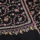 DALIA BLACK, real embroidered pashmina shawl 100% cashmere