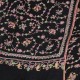 DALIA BLACK, real embroidered pashmina shawl 100% cashmere