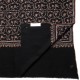 DALIA NOIR, châle véritable Pashmina 100% cachemire brodé main