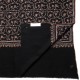 DALIA BLACK, real embroidered pashmina shawl 100% cashmere