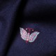 FARFALLA BLUE, real pashmina 100% cashmere with handmade embroideries