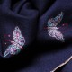 FARFALLA BLUE, real pashmina 100% cashmere with handmade embroideries