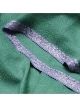 MILA GREEN, real pashmina 100% cashmere with handmade embroideries