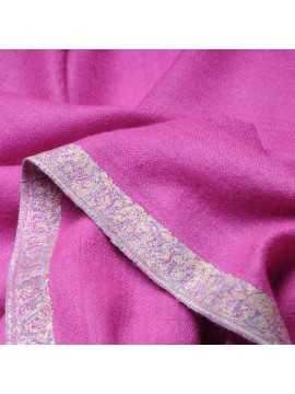 MILA PINK, real pashmina 100% cashmere with handmade embroideries