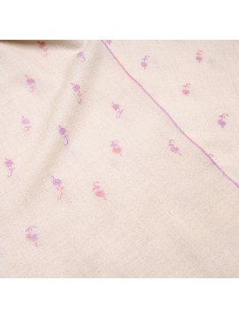 SARA IVORY, real pashmina 100% cashmere with handmade embroideries
