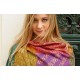 Genuine pashmina shawl 100% cashmere multicolored with full reversible embroideries 