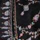 LISA BLACK, real pashmina 100% cashmere with handmade embroideries