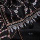 LISA BLACK, real pashmina 100% cashmere with handmade embroideries