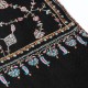 LISA BLACK, real pashmina 100% cashmere with handmade embroideries