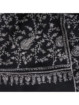 JANE BLACK, real embroidered pashmina shawl 100% cashmere