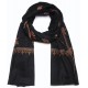 MEG BLACK, real embroidered pashmina shawl 100% cashmere