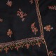 MEG BLACK, real embroidered pashmina shawl 100% cashmere