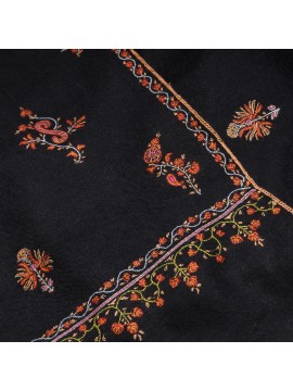 MEG NOIR, châle véritable Pashmina 100% cachemire brodé main