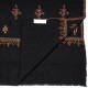 MEG BLACK, real embroidered pashmina shawl 100% cashmere