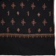 MEG BLACK, real embroidered pashmina shawl 100% cashmere