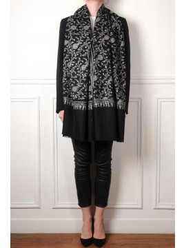 JANE BLACK, real embroidered pashmina shawl 100% cashmere