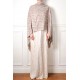 LILA BEIGE, chal pashmina 100% cachemira bordado a mano