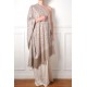 LILA BEIGE, chal pashmina 100% cachemira bordado a mano