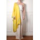 MILA YELLOW, real pashmina 100% cashmere with handmade embroideries