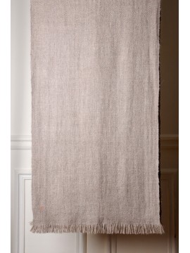 KORZOK BEIGE, handwoven thick cashmere pashmina scarf