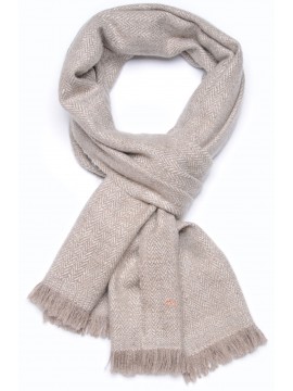 KORZOK LIGHT BEIGE, handspun handwoven thick cashmere pashmina scarf