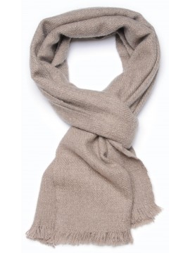 KORZOK TAUPE, handspun handwoven thick cashmere pashmina scarf