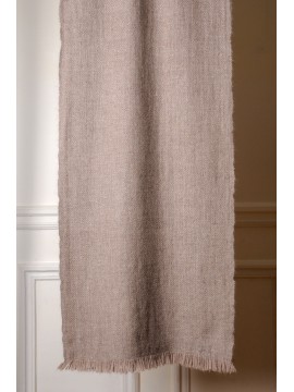 KORZOK TAUPE, handspun handwoven thick cashmere pashmina scarf