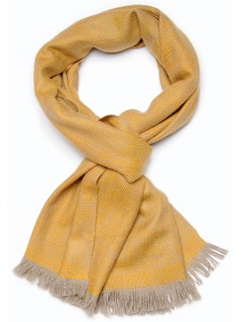 HANLE YELLOW, handwoven thick cashmere pashmina scarf