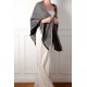 RUPSHU NERO, plaid Pashmina spessa 100% cashmere filata a mano