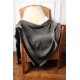 RUPSHU BLACK, handspun handwoven thick cashmere pashmina throw