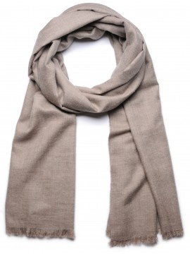 Pashmina Beige naturel TWILL - Châle 100% cachemire