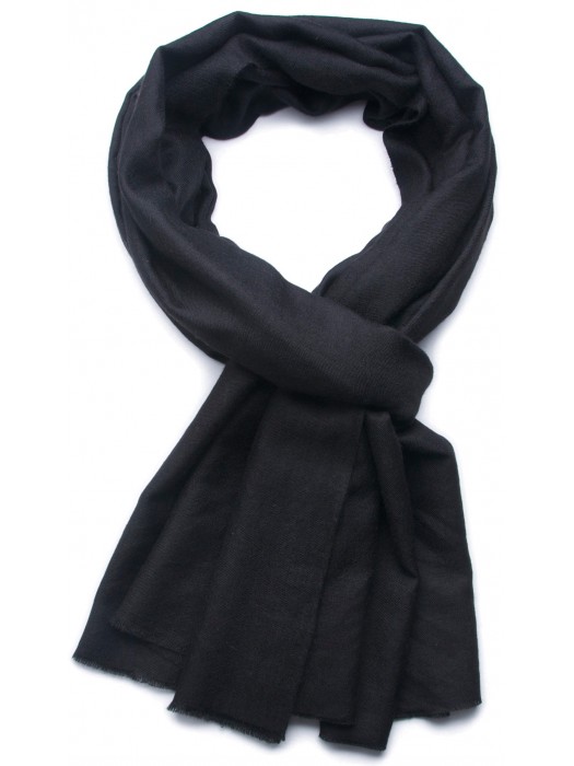 Pashmina negra - cachemira 100% tejida a