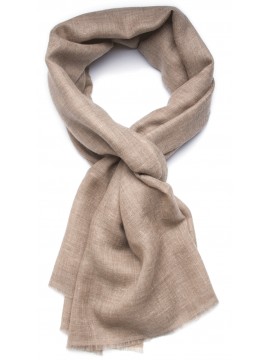 Estola de pashmina beige natural tejida a mano