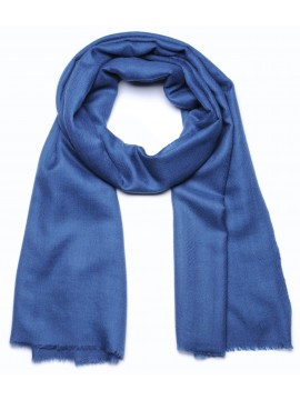 Echte Azuurblauwe Pashmina sjaal - 100% handgeweven cashmere