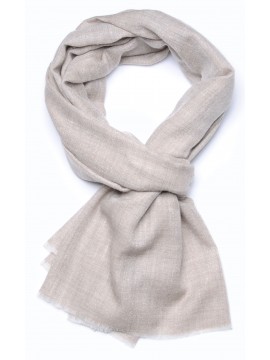 Echte Pashmina Stola natürliches hellbeige 100% Handgewebter Kaschmir