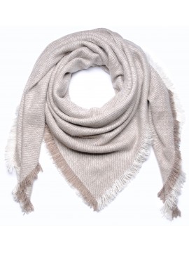 RUPSHU LIGHT BEIGE, handspun handwoven thick cashmere pashmina throw