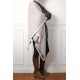 PLAID BEIGE, dikke Pashmina geruite sjaal 100% handgesponnen cashmere