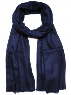 Véritable Pashmina 100% cachemire Bleu marine Grand modèle