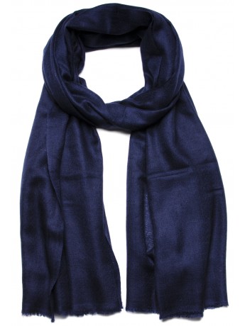 Véritable Pashmina 100% cachemire Bleu marine Grand modèle