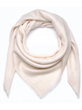 Handwoven cashmere pashmina Square Natural ivory