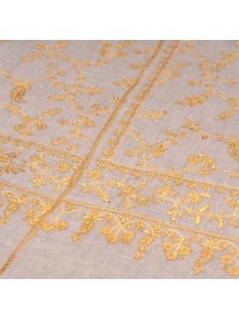 ZOE GOLD, real pashmina 100% cashmere with handmade embroideries