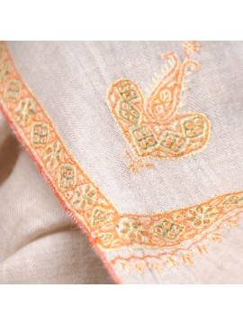 ASHA NOIR, hand-embroidered 100% cashmere pashmina stole